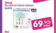 Sleepy Bio Natural Bebek Havlusu 3X40'Lı