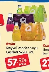 Avşar Meyveli Maden Suyu Çeşitleri 6X200 Ml