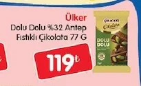 Ülker Dolu Dolu %32 Antep Fıstıklı Çikolata 77 G