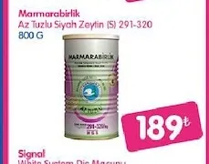 Marmarabirlik Az Tuzlu Siyah Zeytin (S) 291-320 800 G