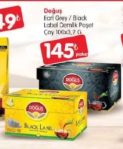 Doğuş Earl Grey / Black Label Demlik Poşet Çay 100X3,2 G