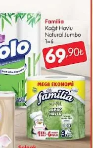 Familia Kağıt Havlu Natural Jumbo 1=6