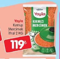 Yayka Kırmızı Mercimek İthal 2 Kg