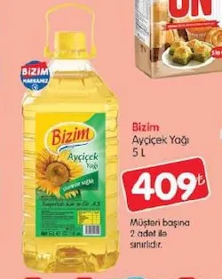 Bizim Ayçiçek Yağı 5 L