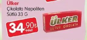 Ülker Çikolata Napoliten Sütlü 33 G