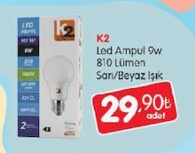 K2 Led Ampul 9W