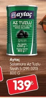 Aytaç Salamura Az Tuzlu Siyah S (291-320) 800 G