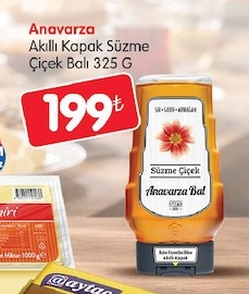 Anavarza Akıllı Kapak Süzme Çiçek Balı 325 G