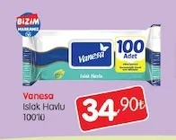 Vanesa Islak Havlu 100'Lü