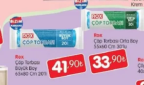 Rox Çöp Torbası Büyük Boy 65X80 Cm 20'Li
