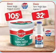 Ömür Yarım Yağlı Yoğurt 2,5 Kg