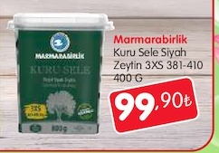 Marmarabirlik Kuru Sele Siyah Zeytin 3Xs 381-410 400 G