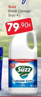 Süzz Klasik Çamaşır Suyu 4 L