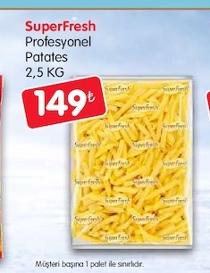 Superfresh Profesyonel Patates 2,5 Kg