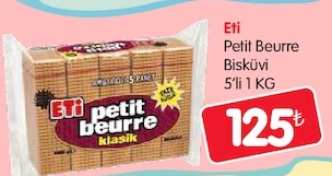 Eti Petit Beurre Bisküvi 5'Li 1 Kg