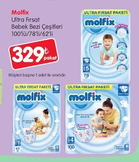 Molfix Ultra Fırsat Bebek Bezi Çeşitleri 100'Lü/78'Li/62'Li