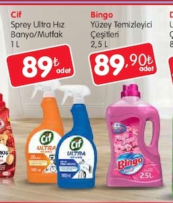 Bingo Yüzey Temizleyici Çeşitleri 2,5 L