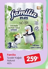 Familia Tuvalet Kağıdı Naturel 40'Lı