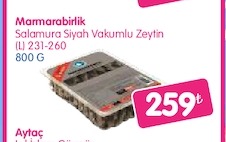 Marmarabirlik Salamura Siyah Vakumlu Zeytin 800 G