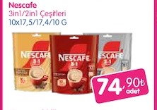 Nescafe 3In1/2In1 Çeşitleri 10X17,5/17,4/10 G