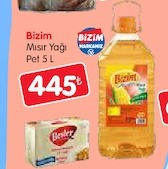 Bizim Mısır Yağı Pet 5 L