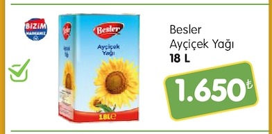 Besler Ayçiçek Yağı 18 L