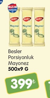 Besler Porsiyonluk Mayonez 500X9 G