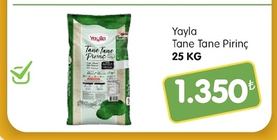 Yayala Tane Tane Pirinç 25 Kg