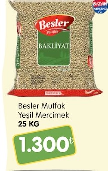 Besler Mutfak Yeşil Mercimek 25 Kg