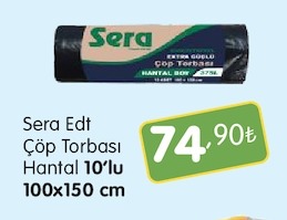 Sera Edt Çöp Torbası Hantal 10'Lu 100X150 Cm