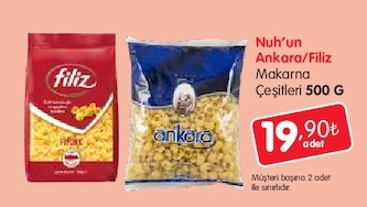 Nuh'Un Ankara/Filiz Makarna Çeşitleri 500 G