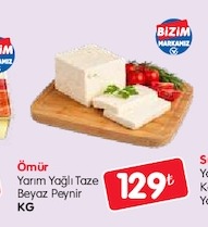 Ömür Yarım Yağlı Taze Beyaz Peynir Kg