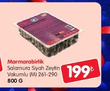 Marmarabirlik Salamura Siyah Zeytin Vakumlu (M) 261-290 800 G
