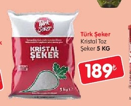 Türk Şeker Kristal Toz Şeker 5 Kg
