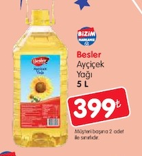 Besler Ayçiçek Yağı 5 L