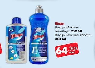 Bingo Bulaşık Makinesi Temizleyici 250 Ml Bulaşık Makinesi Parlatıcı 400 Ml