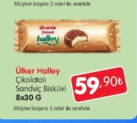 Ülker Halley Çikolatalı Sandviç Bisküvi 8X30 G