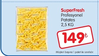 Superfresh Profesyonel Patates 2,5 Kg