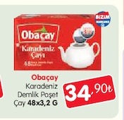 Obaçay Karadeniz Demlik Poşet Çay 48X3,2 G