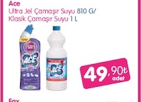 Ace Ultra Jel Çamaşır Suyu 810 G/ Klasik Çamaşır Suyu 1 L