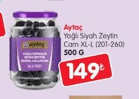 Aytaç Yağlı Siyah Zeytin Cam Xl-L (201-260) 500 G