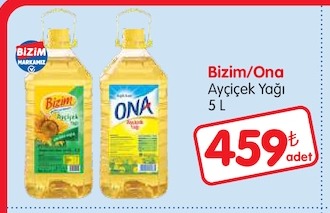 Bizim/Ona Ayçiçek Yağı 5 L
