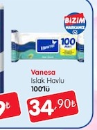 Vanesa Islak Havlu 100'Lü