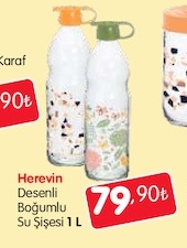 Herevin Desenli Boğumlu Su Şişesi 1 L