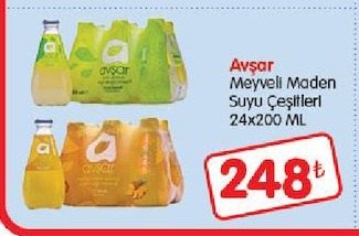 Avşar Meyveli Maden Suyu Çeşitleri 24X200 Ml