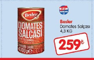 Besler Domates Salçası 4.3 Kg