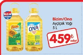 Bizim/Ona Ayçiçek Yağı 5 L