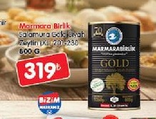 Marmarabirlik Salamura Gold Siyah Zeytin Xl 201-230 600 G