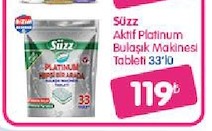 Suzz Aktif Platinum Bulaşık Makinesi Tableti 33'Lü