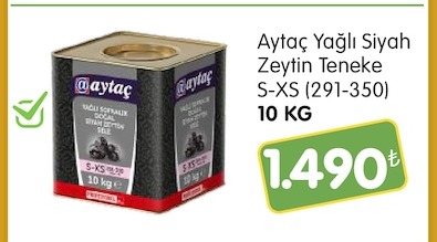 Aytac Yagli Siyah Zeytin Teneke S-Xs 10 Kg
